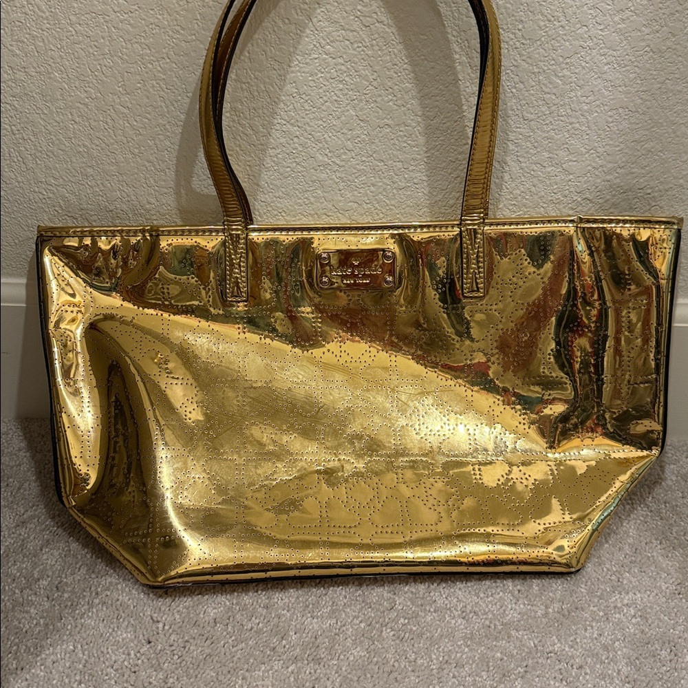 Kate Spade Harmony Gold Metro Spade Tote USED.